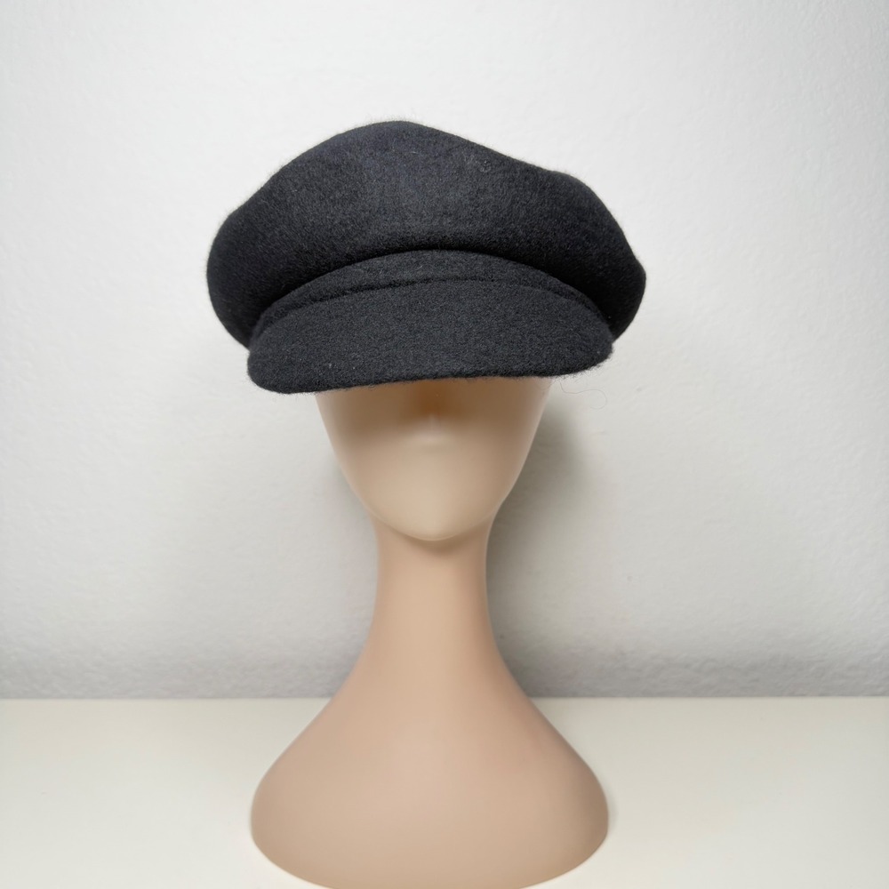 Adora Newsboy Cap Womens Black Wool Blend Slouchy Dark Academia OS